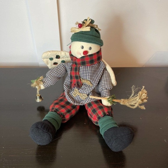Sitting Snowman Christmas Decoration Sings Moves Arms Vintage - Picture 3 of 5